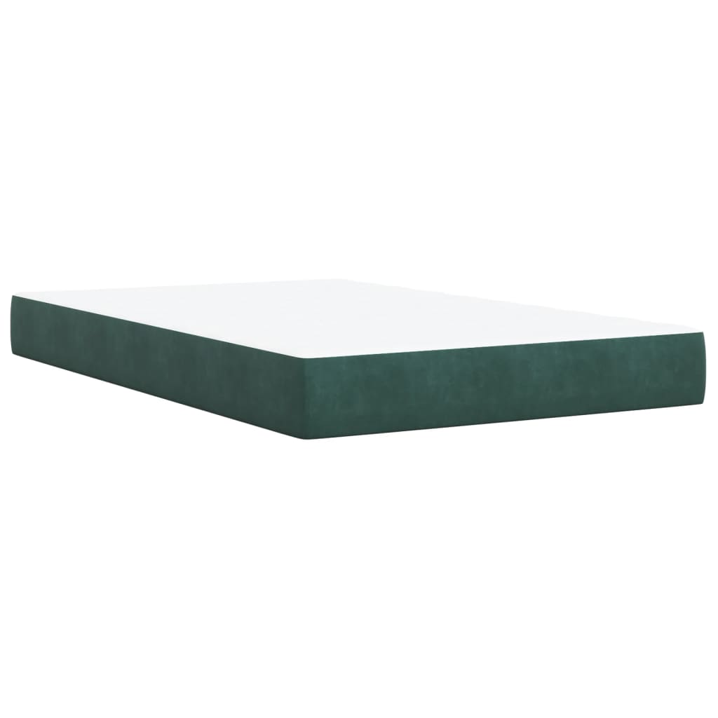 Pat box spring cu saltea, verde închis, 120x190 cm, catifea GartenMobel Dekor