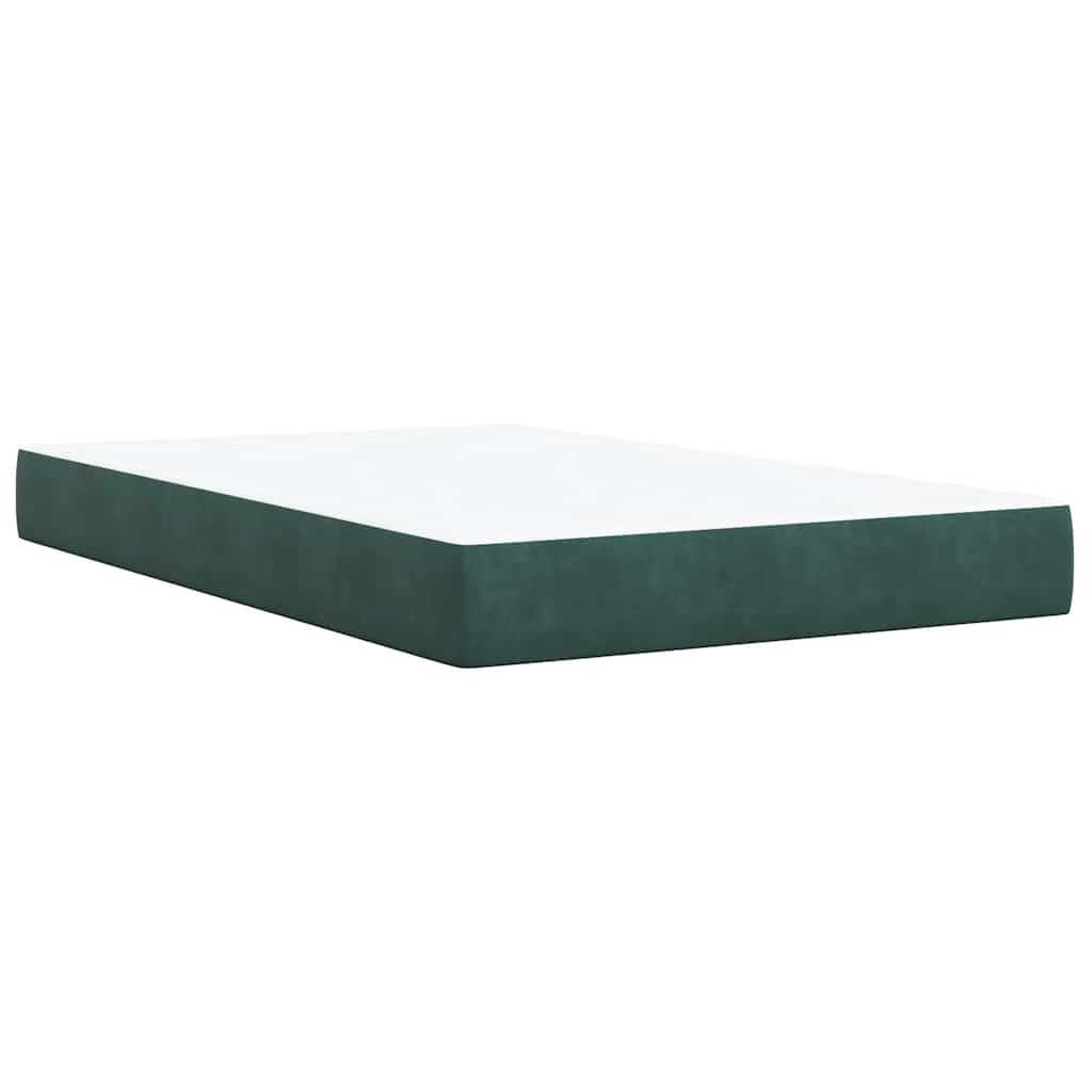 Pat box spring cu saltea, verde închis, 120x200 cm, catifea GartenMobel Dekor
