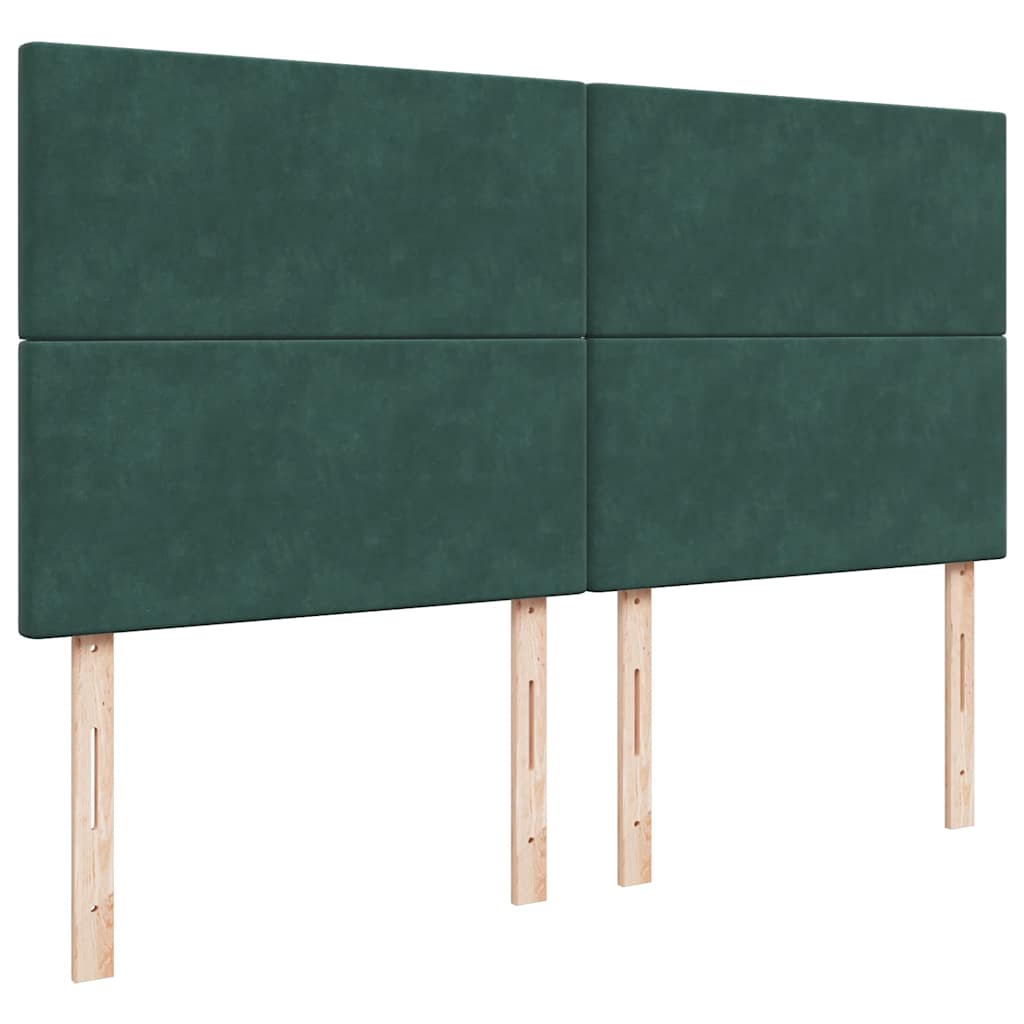Pat box spring cu saltea, verde închis, 200x200 cm, catifea GartenMobel Dekor
