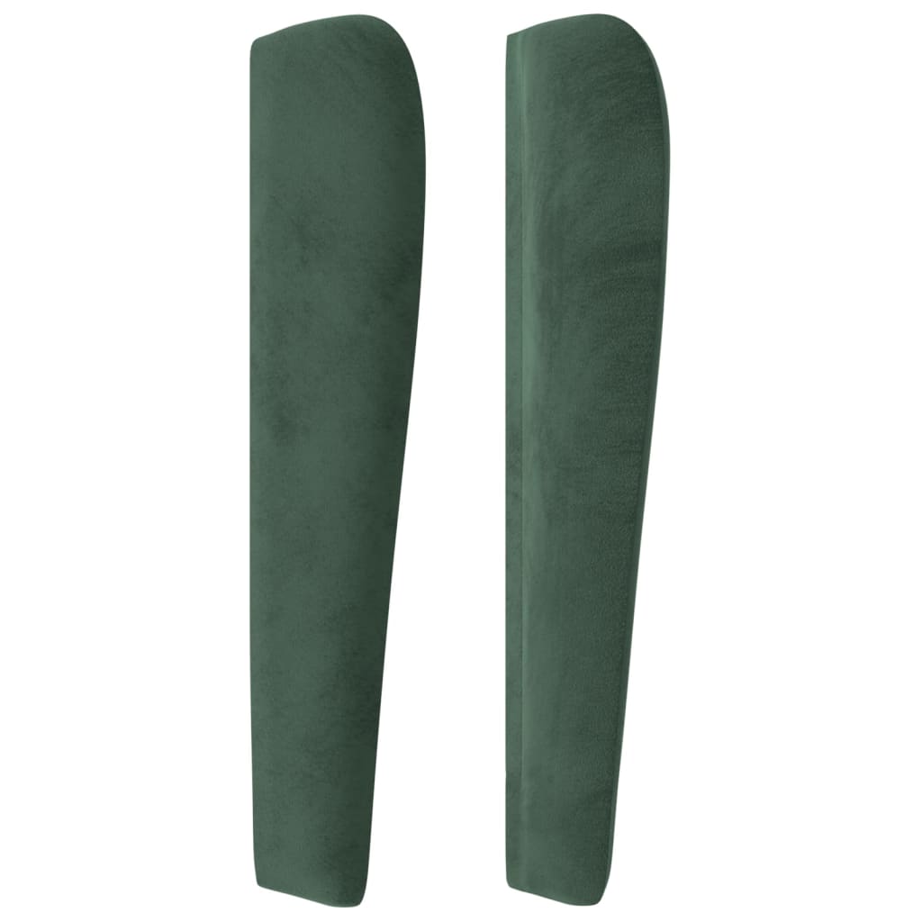 Tăblie pat cu aripioare verde închis 203x23x118/128cm catifea GartenMobel Dekor