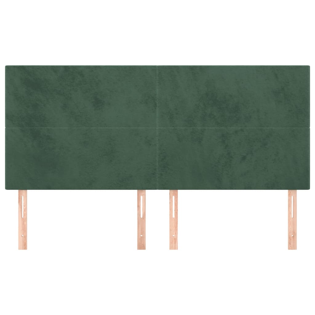 Tăblii de pat, 4 buc, verde închis, 100x5x78/88 cm, catifea GartenMobel Dekor