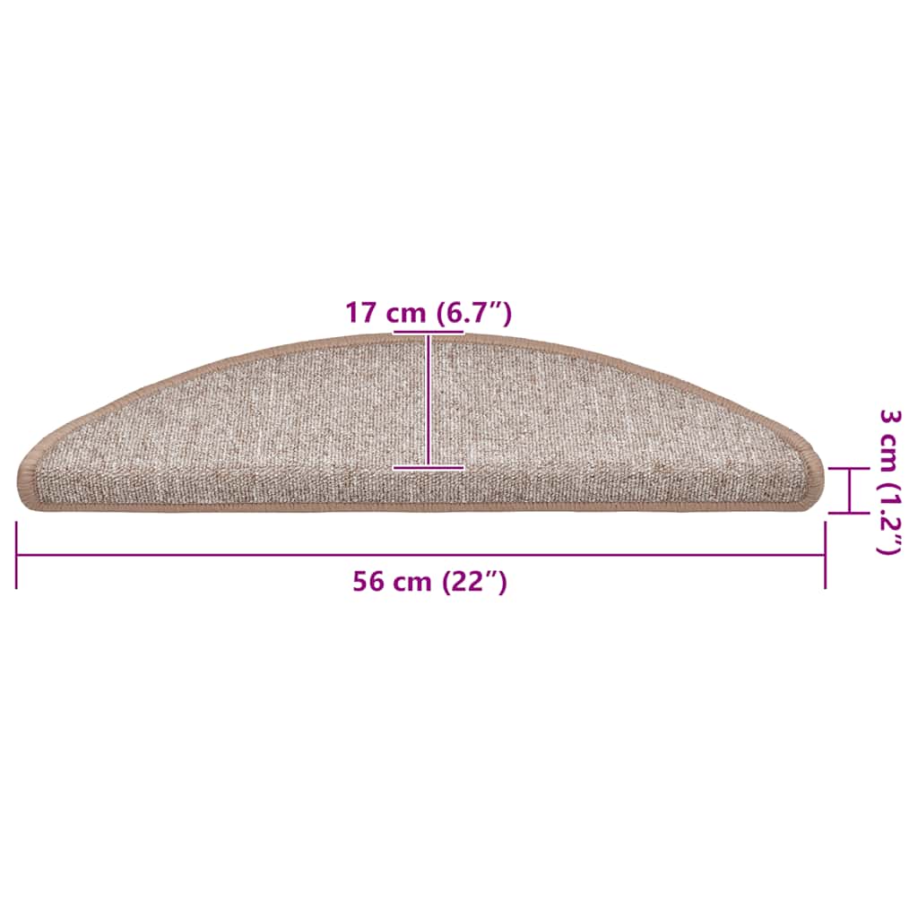 Covorașe scară 20 buc maro deschis 56x17x3 cm GartenMobel Dekor