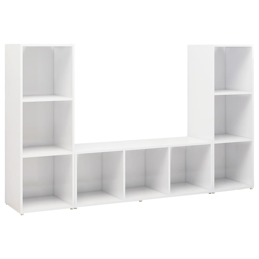 Dulapuri TV, 2 buc., alb, 107x35x37 cm, lemn prelucrat GartenMobel Dekor