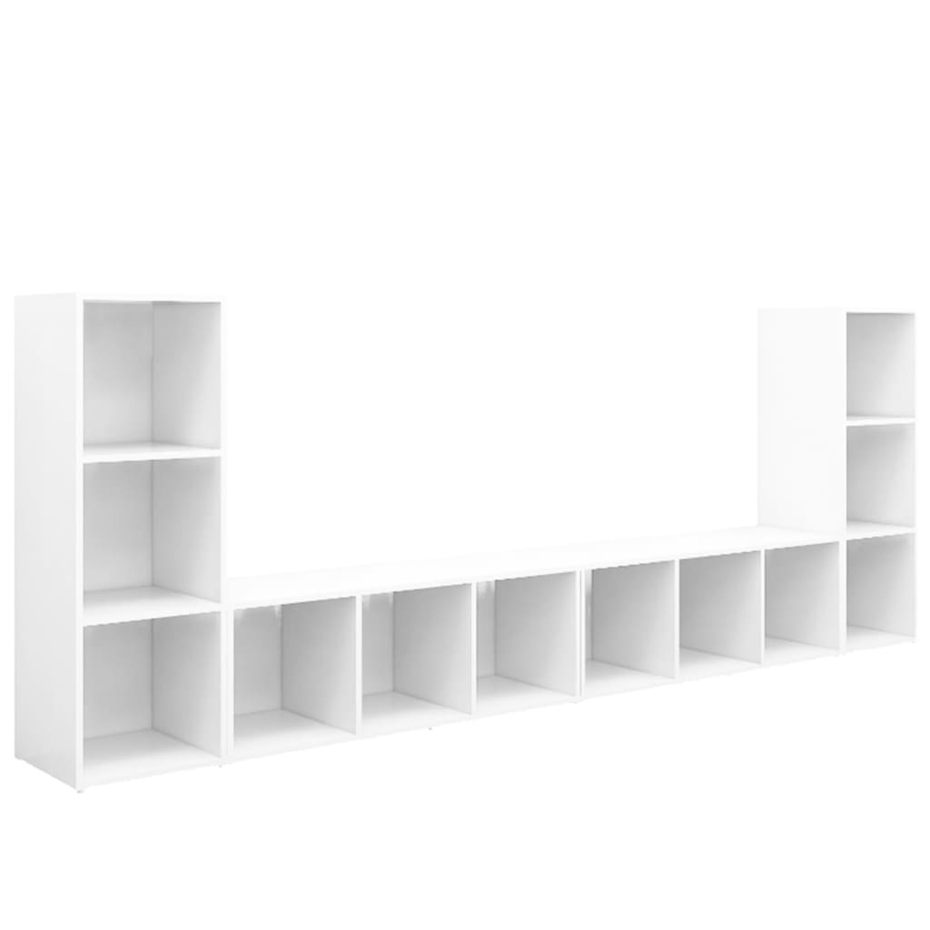Dulapuri TV, 4 buc., alb, 107x35x37 cm, lemn prelucrat GartenMobel Dekor