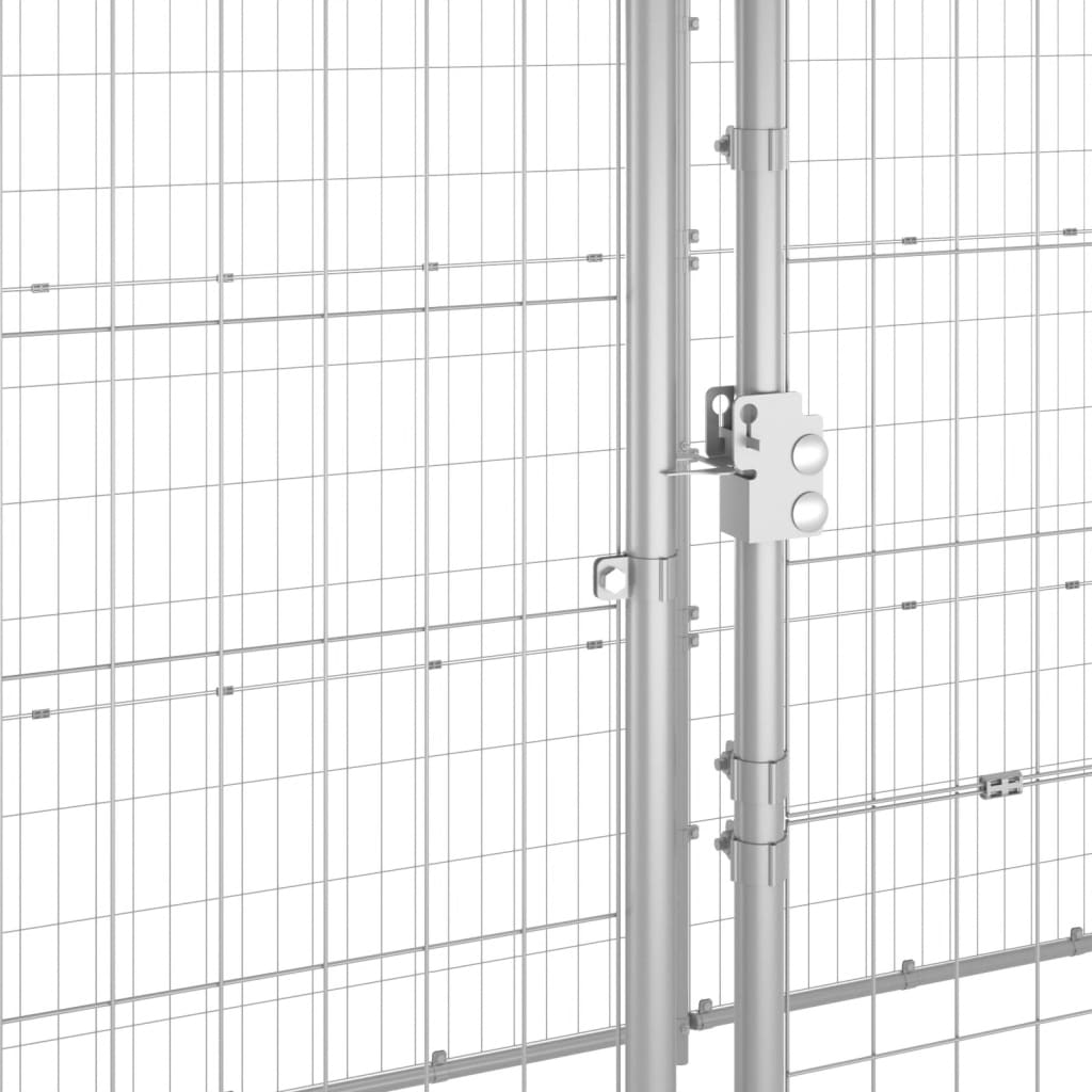 Padoc câini de exterior cu acoperiș, 12,1 m², oțel galvanizat GartenMobel Dekor