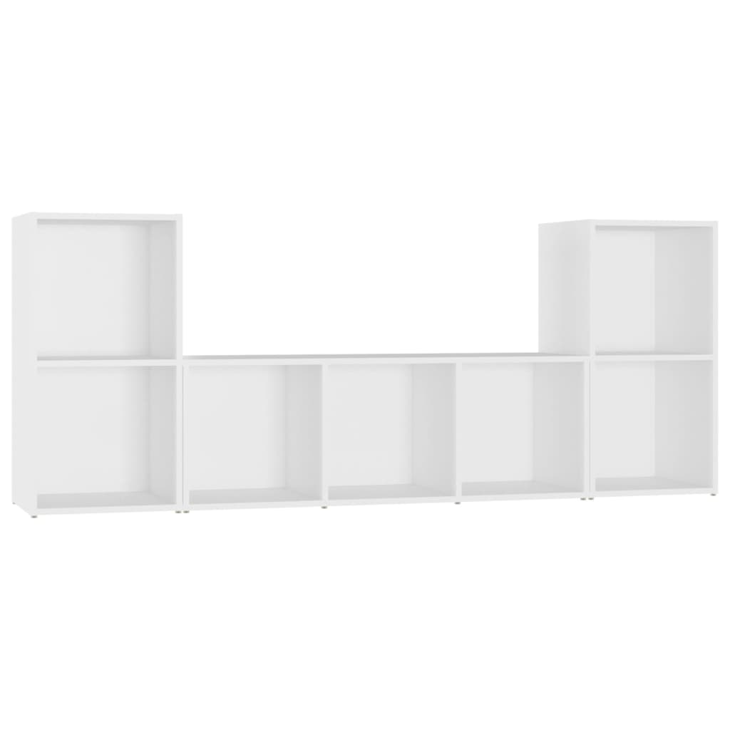Set de dulapuri TV, 3 piese, alb, lemn prelucrat GartenMobel Dekor
