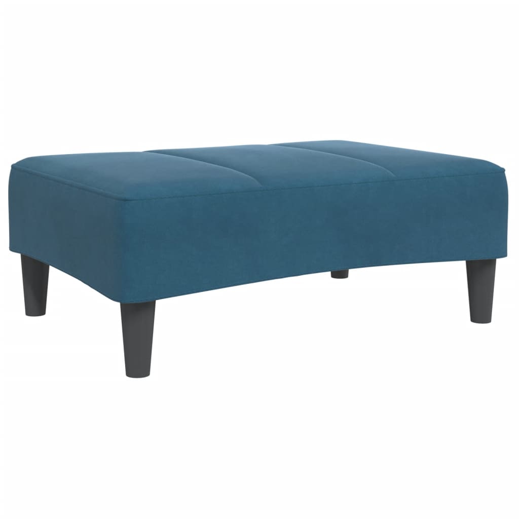Canapea extensibilă cu 2 locuri și taburet, albastru, catifea GartenMobel Dekor