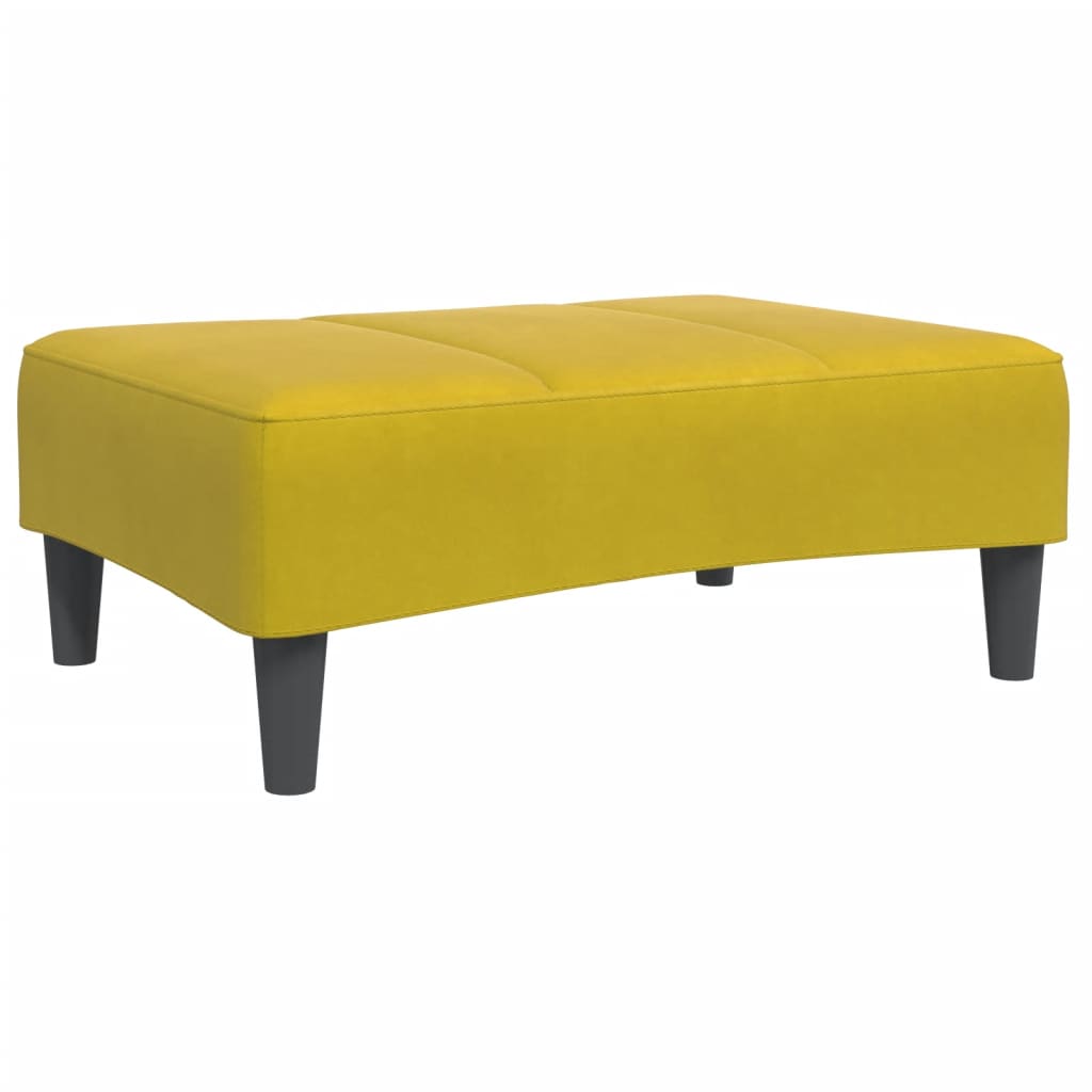 Canapea extensibilă cu taburet, 2 locuri, galben, catifea GartenMobel Dekor