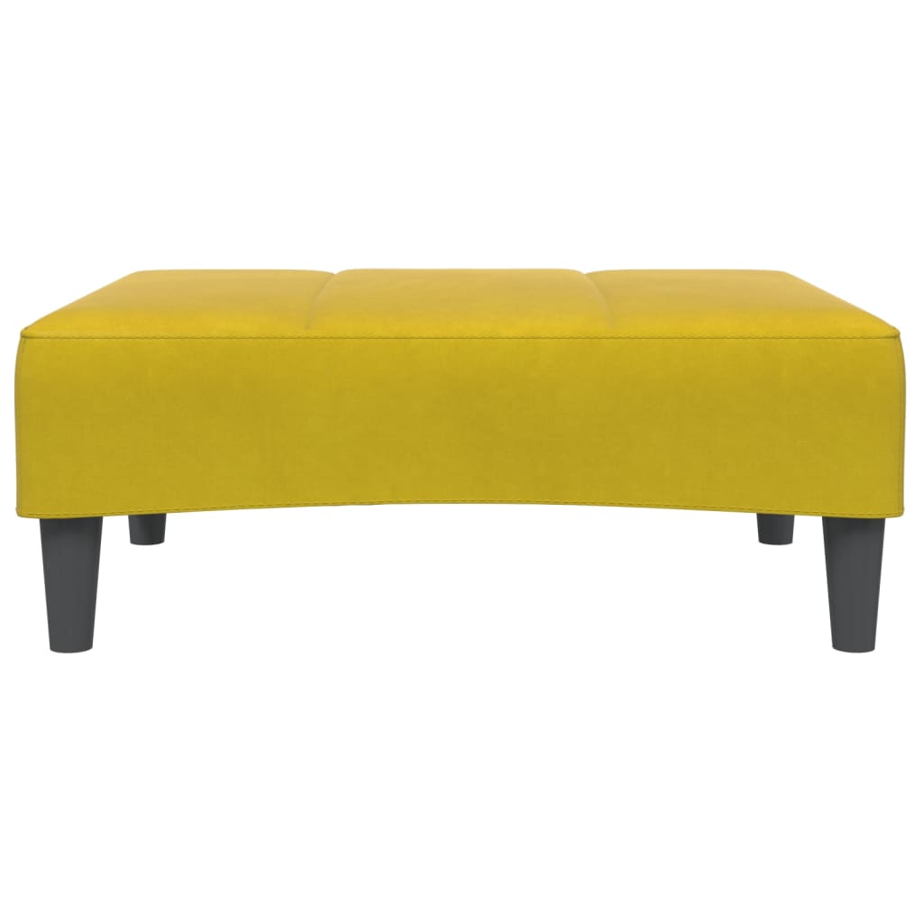 Canapea extensibilă cu taburet, 2 locuri, galben, catifea GartenMobel Dekor