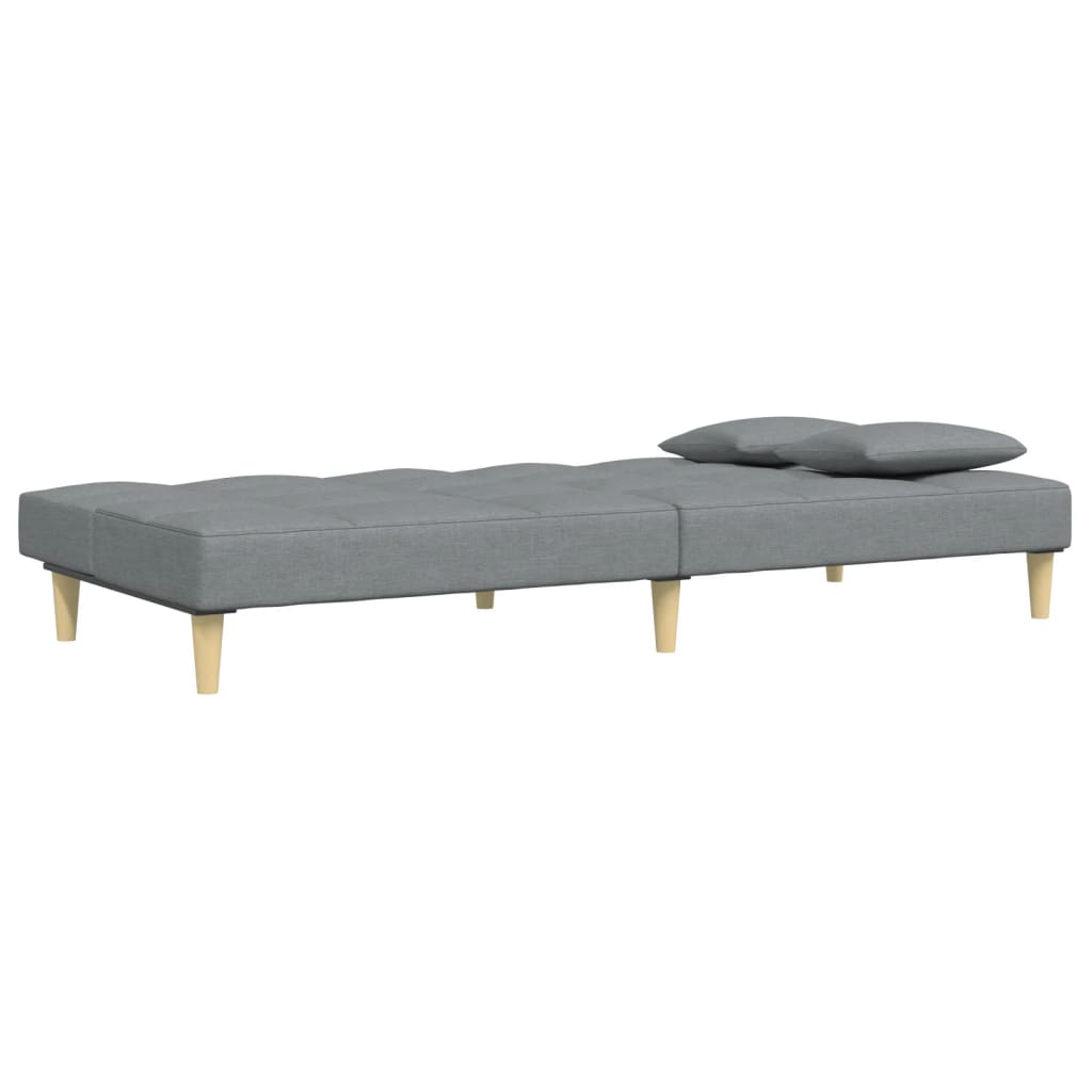 Canapea extensibilă cu taburet, 2 locuri, gri deschis, textil GartenMobel Dekor