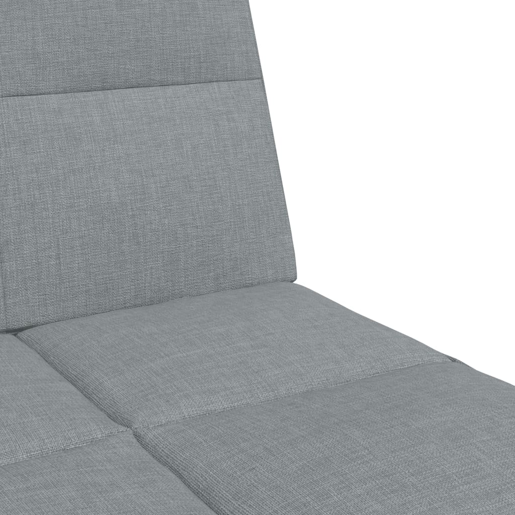Canapea extensibilă cu taburet, 2 locuri, gri deschis, textil GartenMobel Dekor