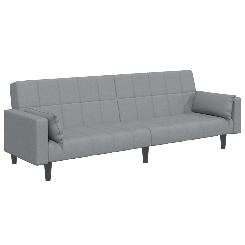 Canapea extensibilă cu taburet, 2 locuri, gri deschis, textil GartenMobel Dekor