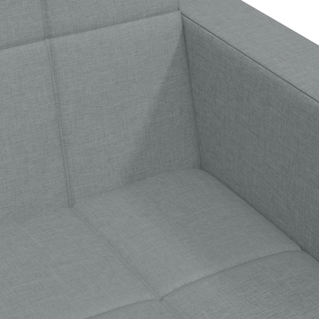 Canapea extensibilă cu taburet, 2 locuri, gri deschis, textil GartenMobel Dekor
