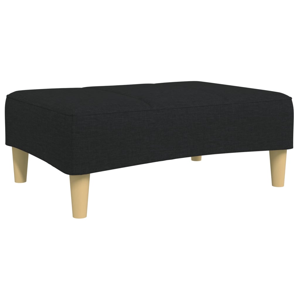 Canapea extensibilă cu taburet, 2 locuri, negru, textil GartenMobel Dekor