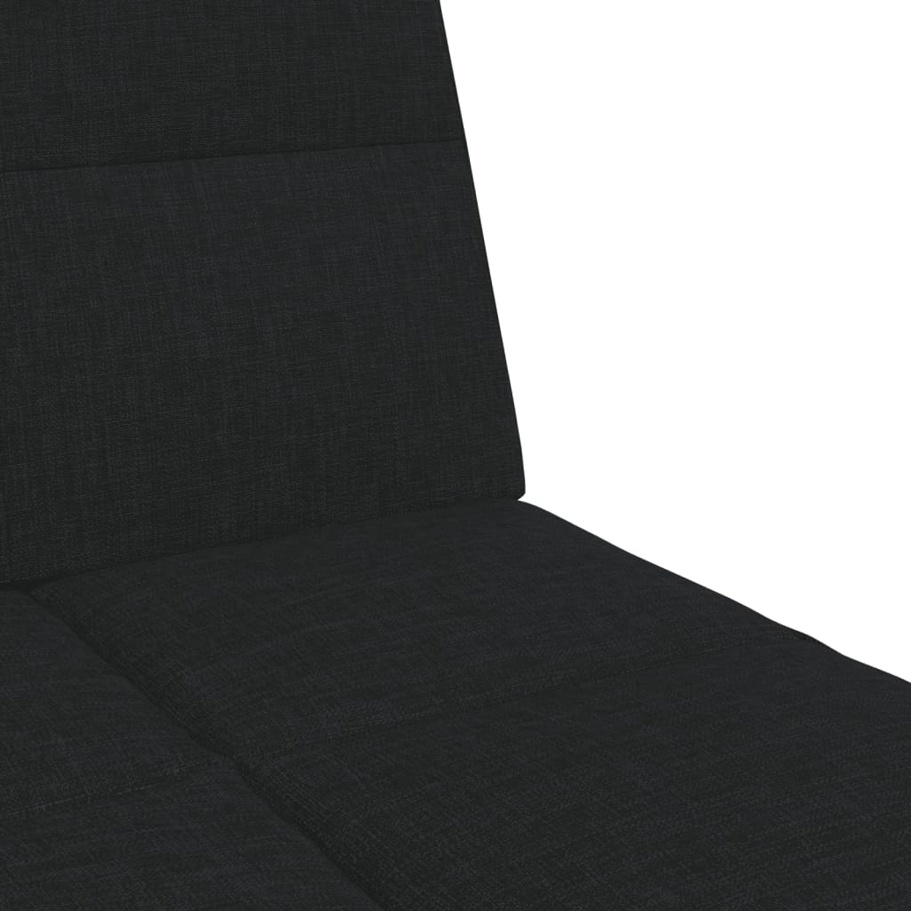 Canapea extensibilă cu taburet, 2 locuri, negru, textil GartenMobel Dekor