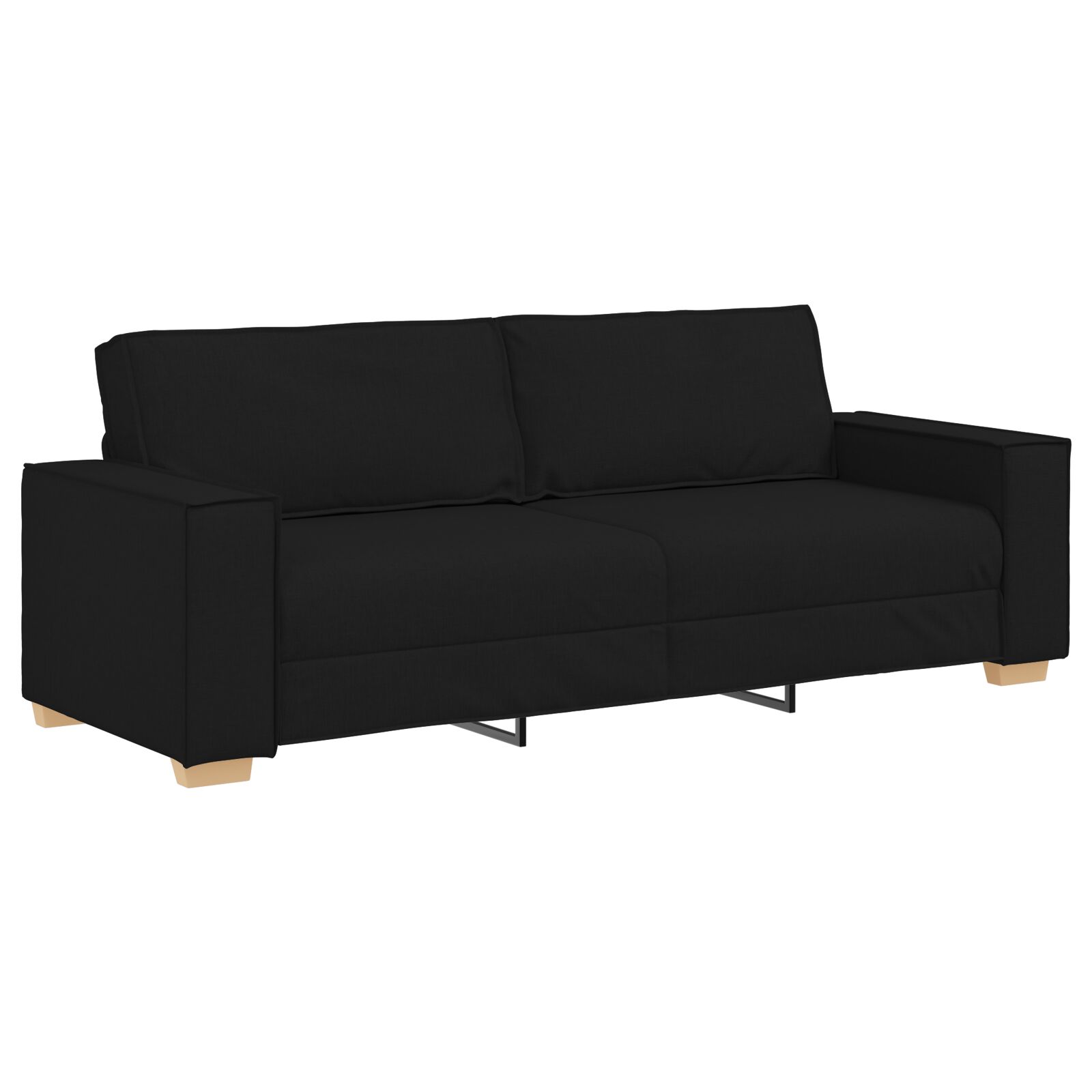 Set canapea 3 piese cu perne, țesătură neagră GartenMobel Dekor