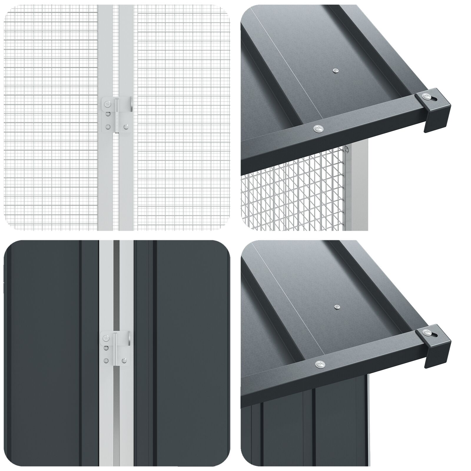 Cușcă pentru Păsări cu Extensie Antracit 310x442x247 cm din Oțel GartenMobel Dekor