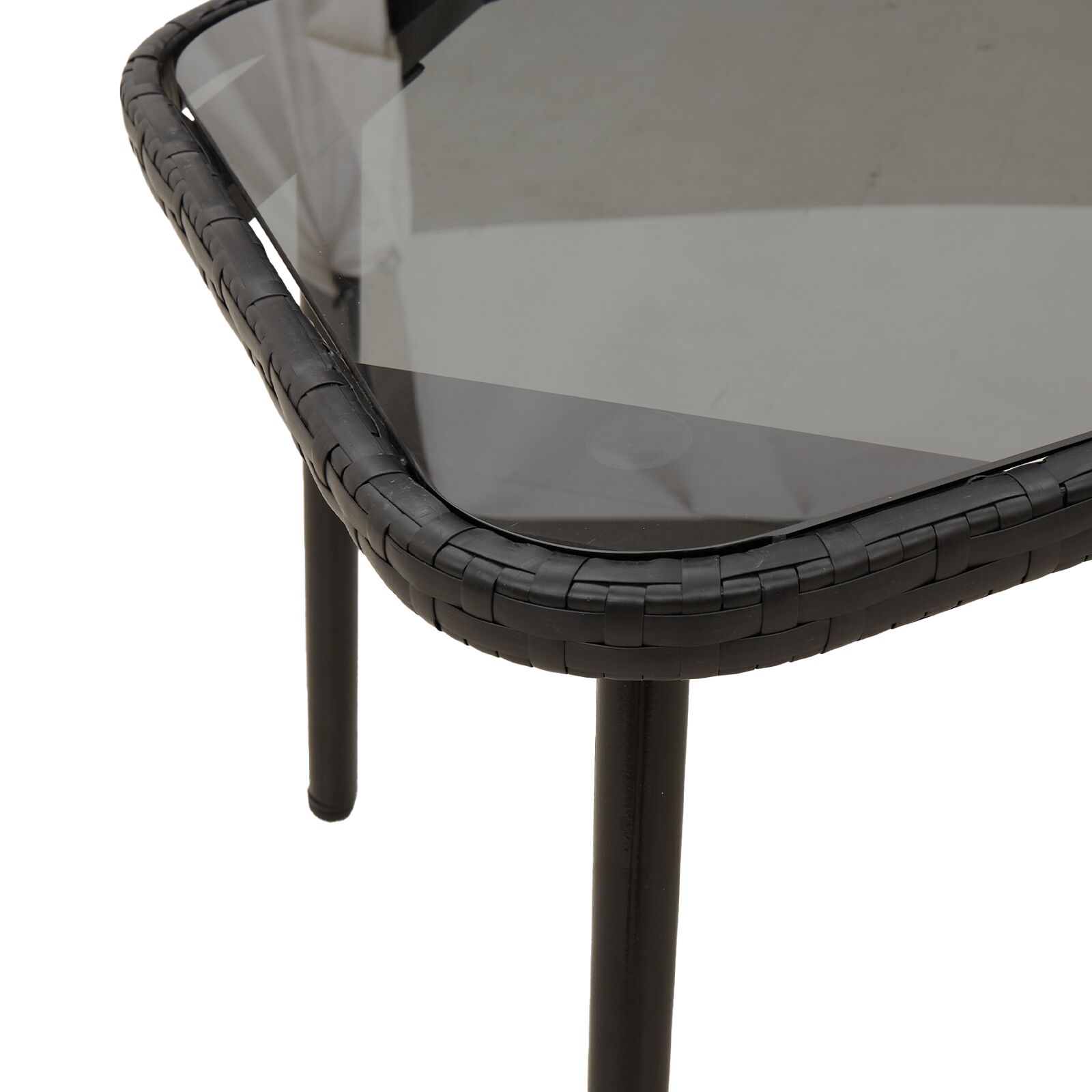 Set de Dining pentru Grădină cu 2 Piese cu Perne Negru Rattan Polietilenă GartenMobel Dekor