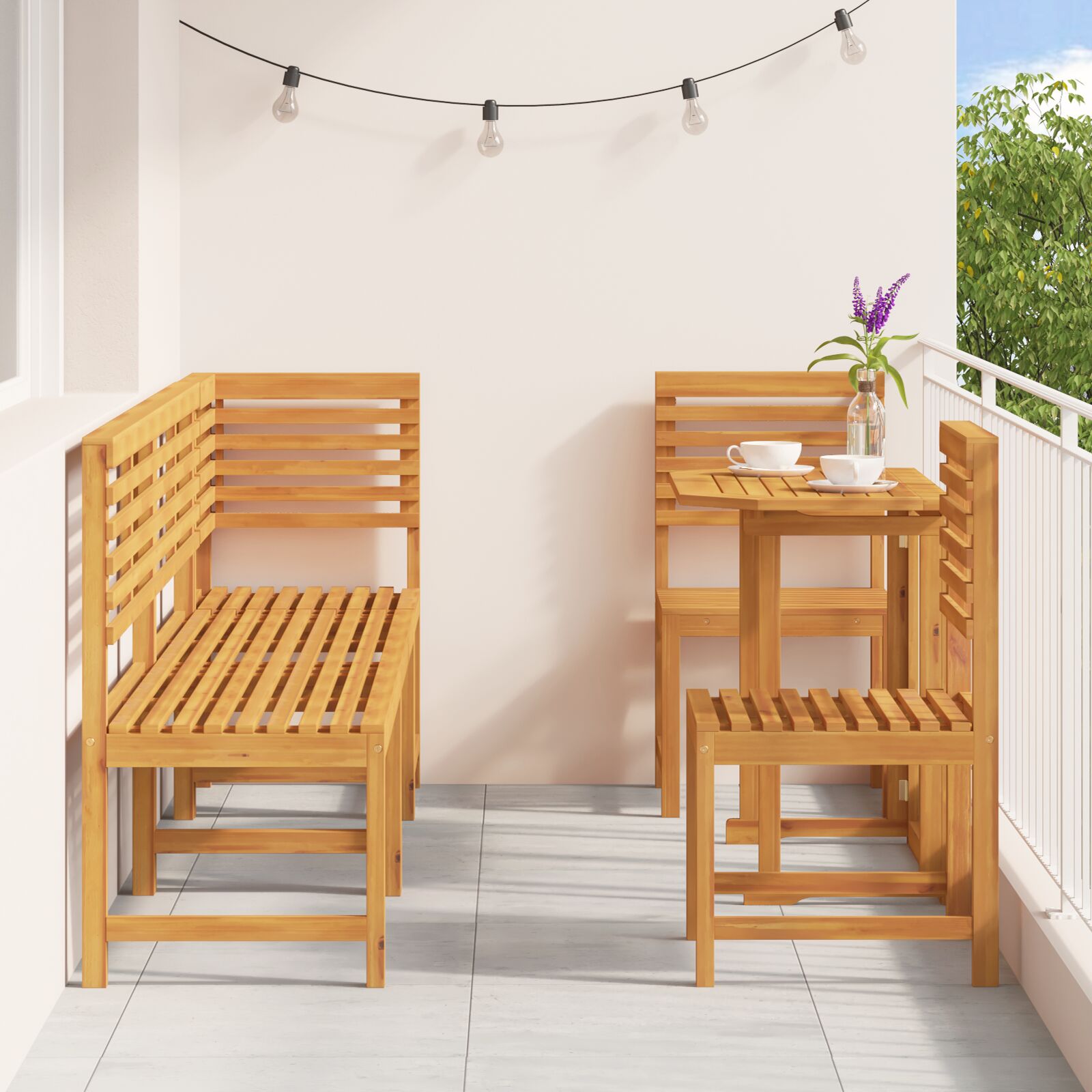 Set de dining pentru grădină din 6 piese din lemn solid de acacia de la  GartenMobel Dekor