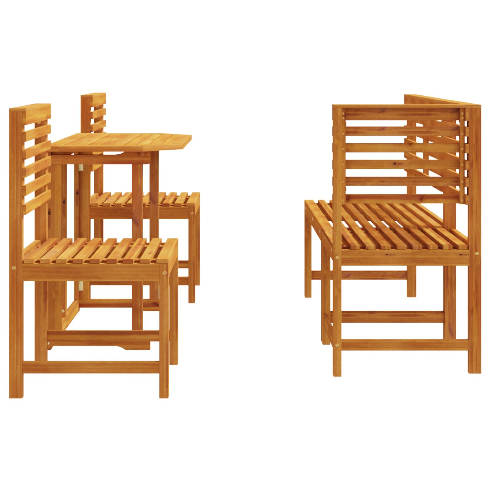 Set de masă pentru curte, 5 piese, din lemn masiv de acacia GartenMobel Dekor