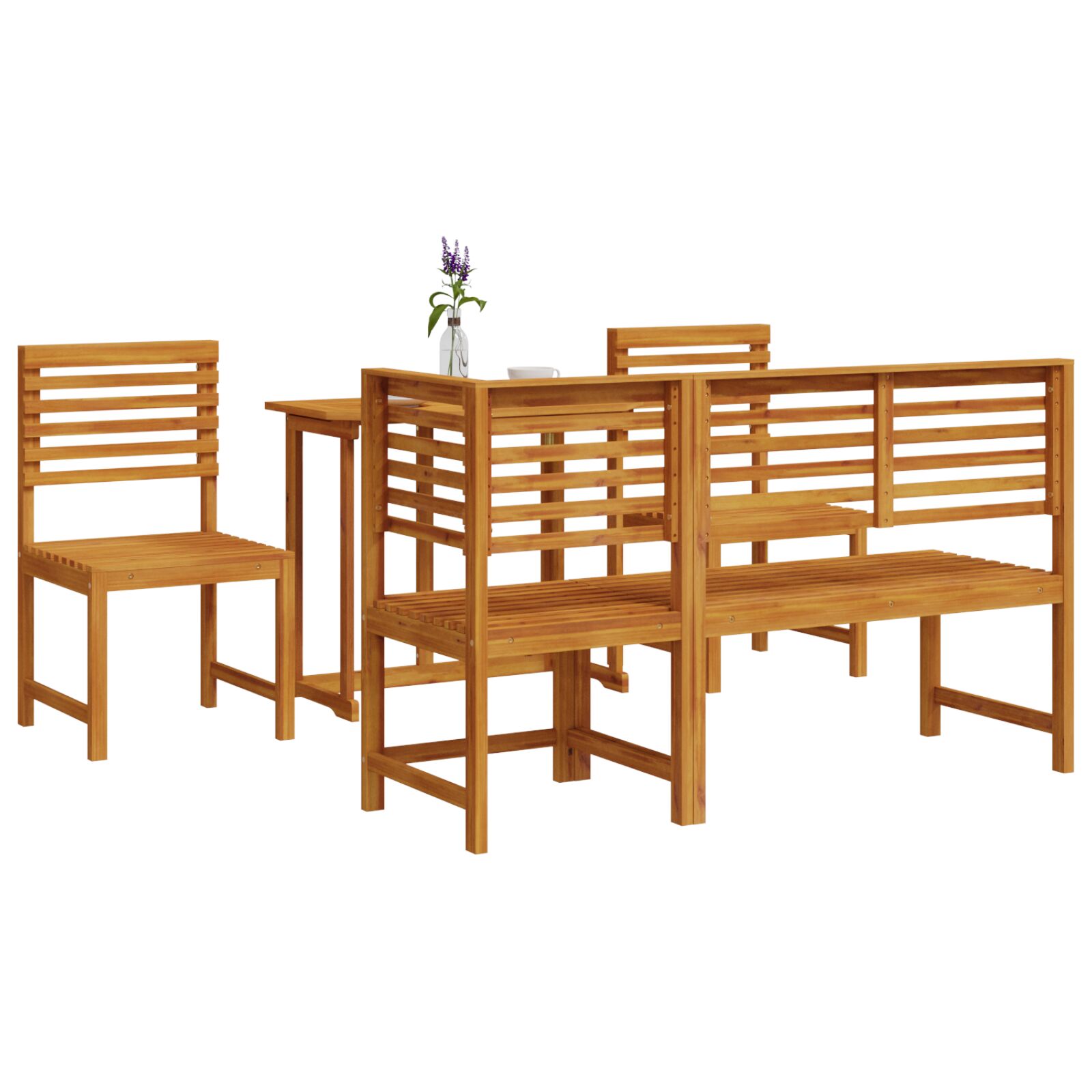 Set de masă pentru curte, 5 piese, din lemn masiv de acacia GartenMobel Dekor