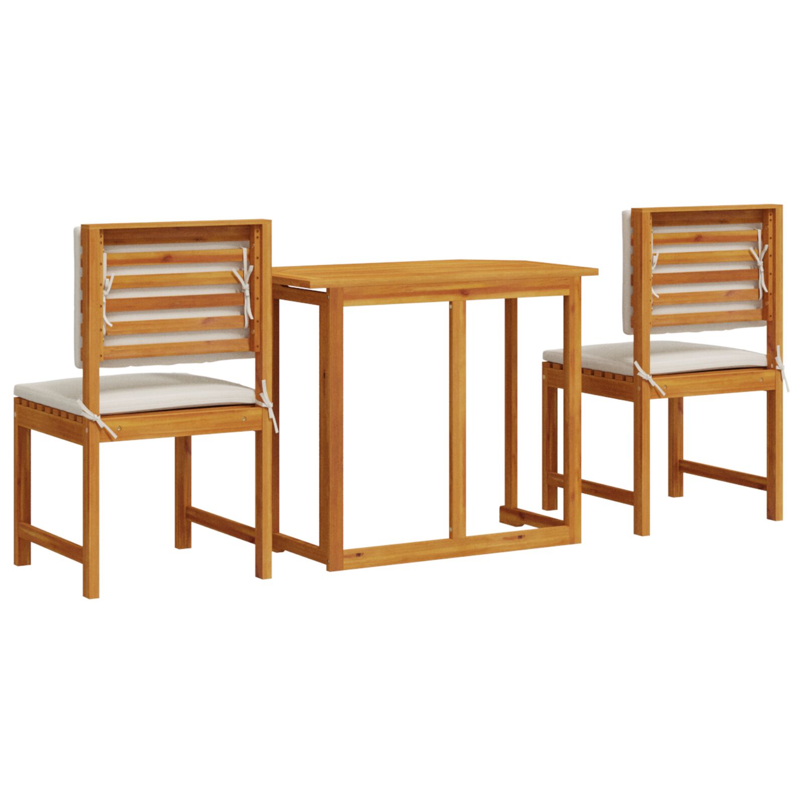Set Bistro de Grădină 3 Piese cu Perne din Lemn Masiv de Acacia GartenMobel Dekor