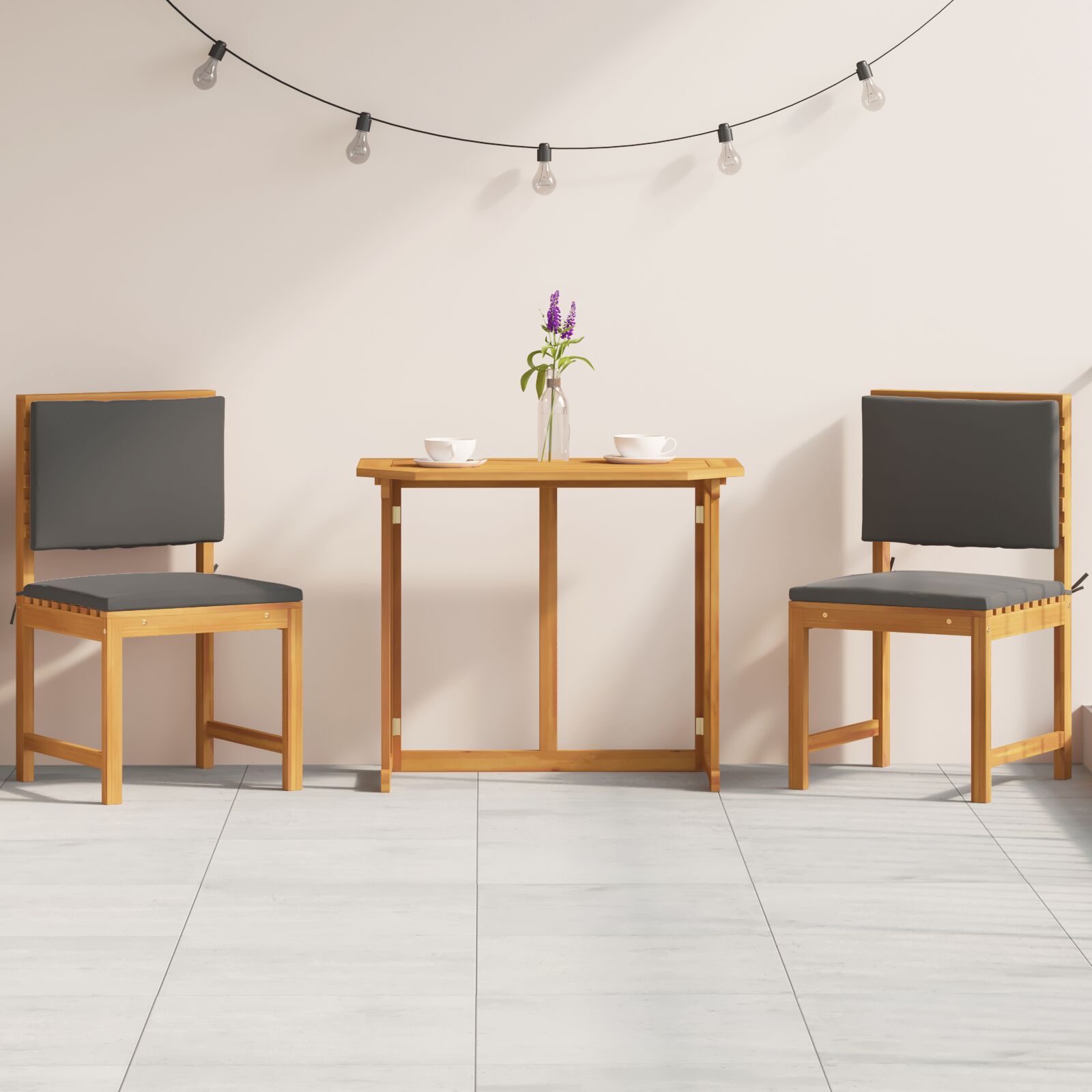 Set de dining pentru grădină , 3 piese, din lemn masiv de acacia GartenMobel Dekor