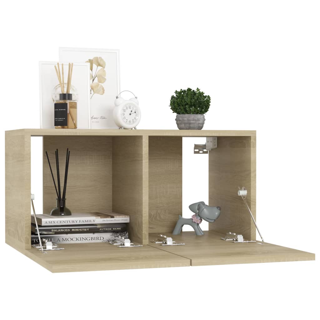 Set de dulapuri TV, 7 piese, stejar sonoma, lemn prelucrat GartenMobel Dekor