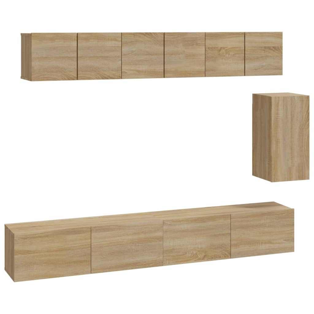 Set dulap TV, 6 piese, stejar sonoma, lemn prelucrat GartenMobel Dekor