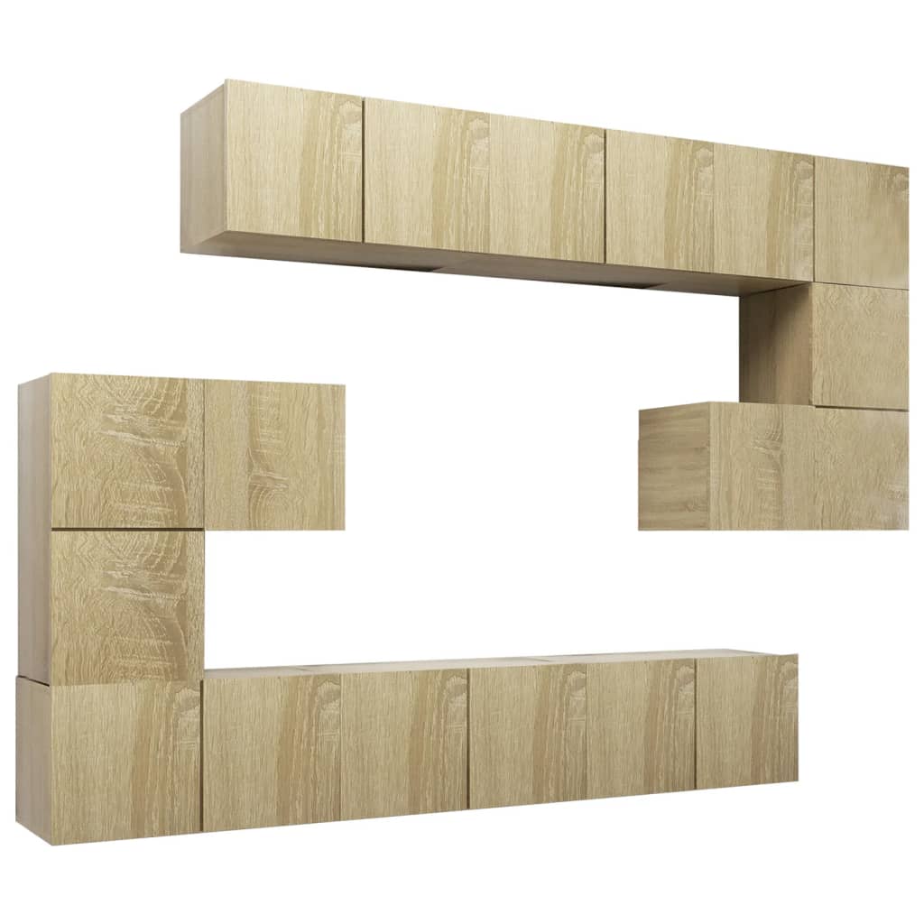 Set dulapuri TV, 10 piese, stejar sonoma, lemn prelucrat GartenMobel Dekor