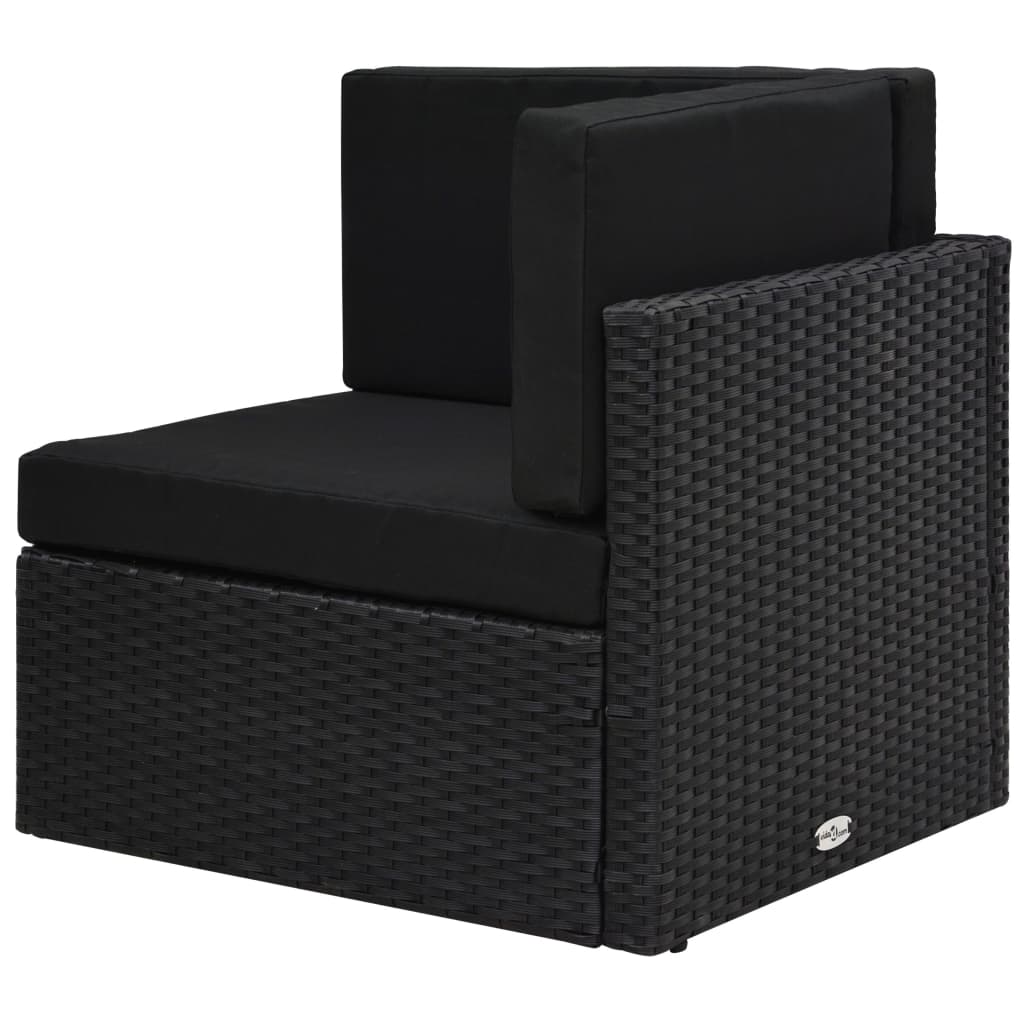 Set mobilier de grădină, 10 piese, negru, poliratan GartenMobel Dekor