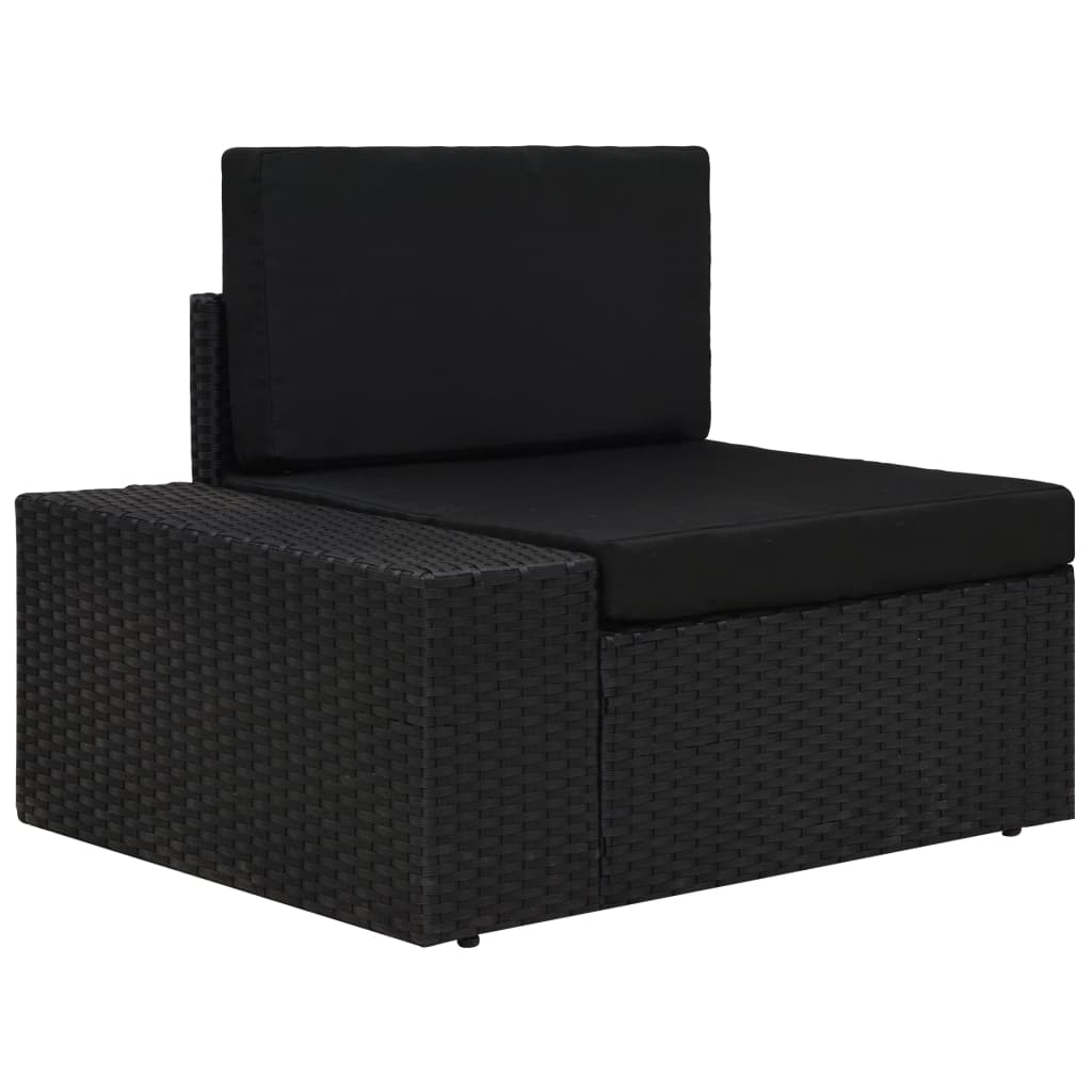 Set mobilier de grădină, 7 piese, negru, poliratan GartenMobel Dekor