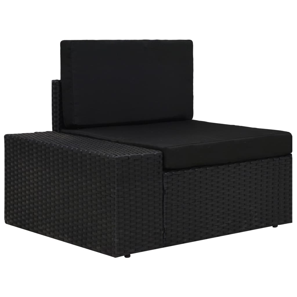 Set mobilier de grădină, 8 piese, negru, poliratan GartenMobel Dekor