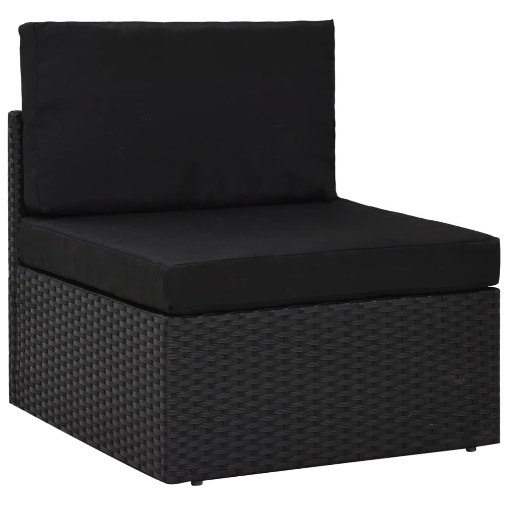 Set mobilier de grădină, 8 piese, negru, poliratan GartenMobel Dekor