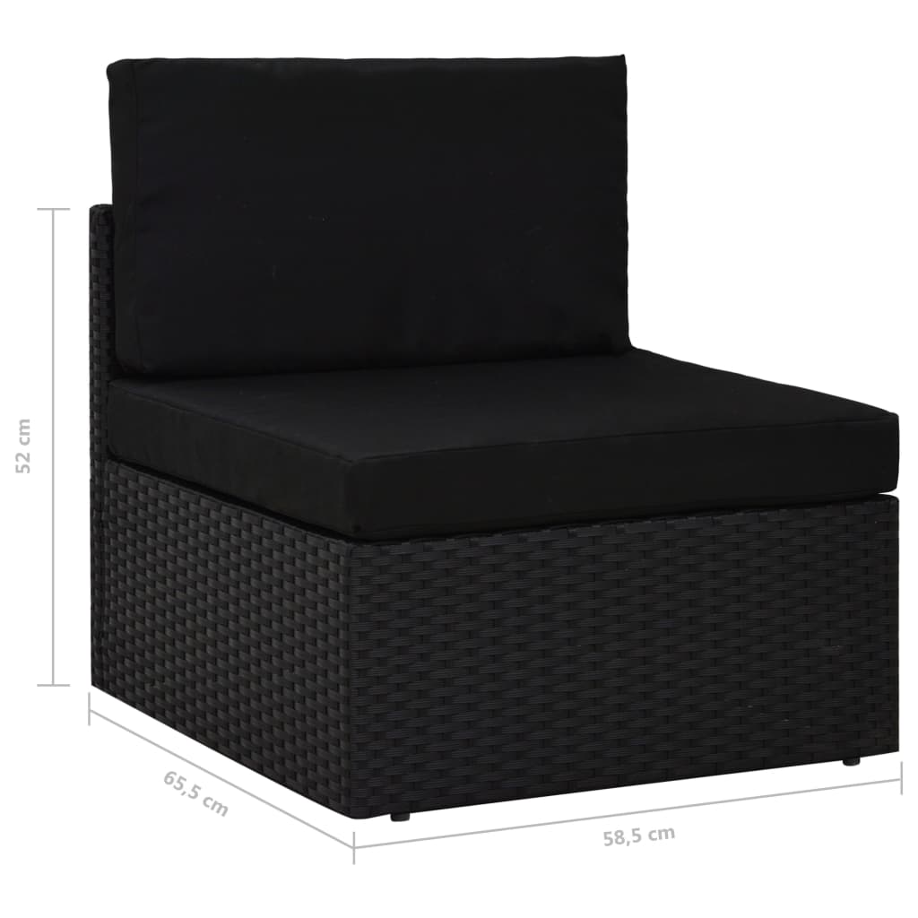 Set mobilier de grădină, 5 piese, negru, poliratan GartenMobel Dekor