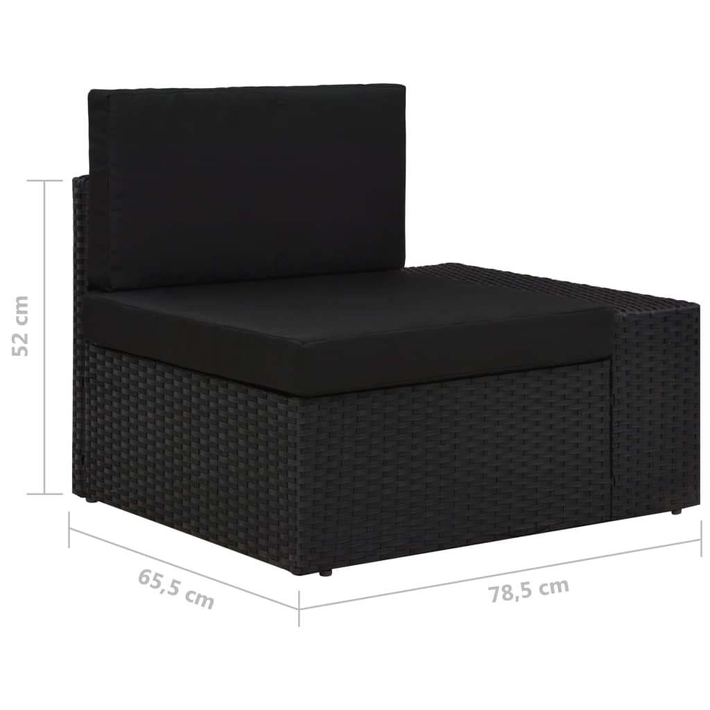 Set mobilier de grădină, 5 piese, negru, poliratan GartenMobel Dekor
