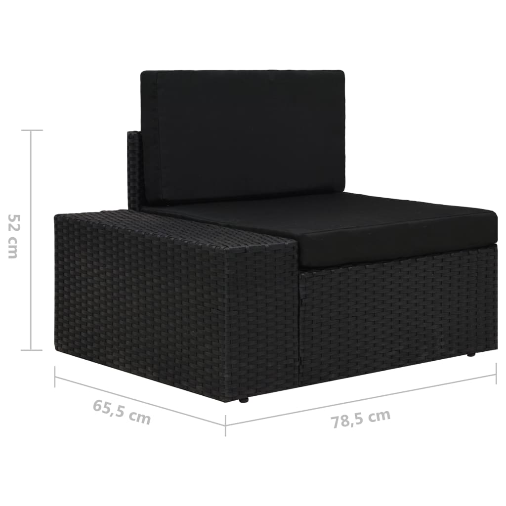 Set mobilier de grădină, 5 piese, negru, poliratan GartenMobel Dekor