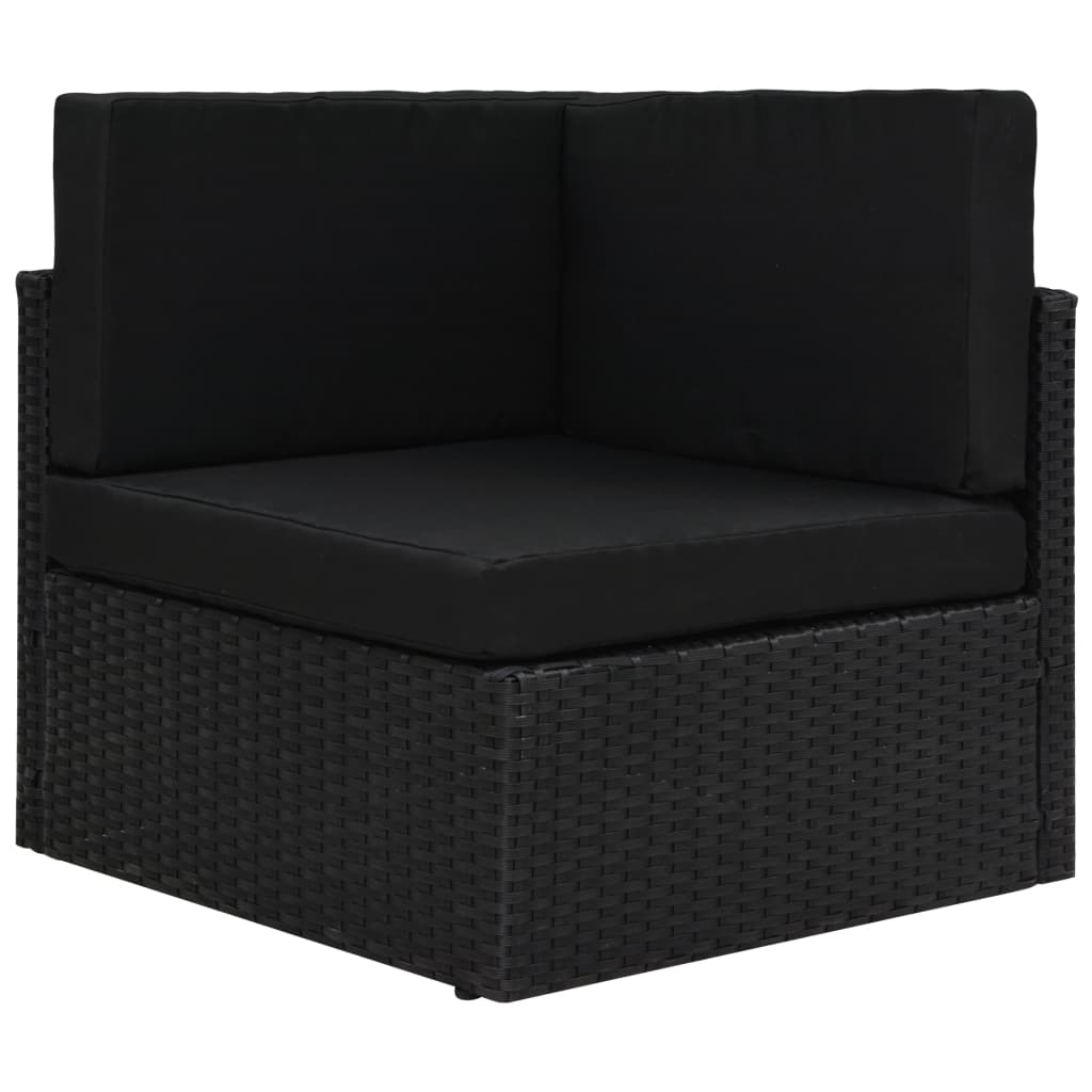 Set mobilier de grădină, cu perne, 5 piese, negru, poliratan GartenMobel Dekor