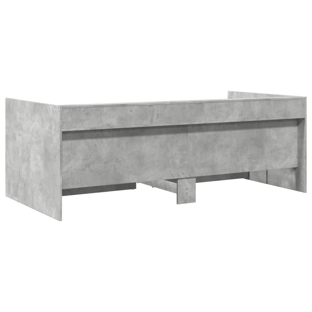 Pat de zi cu sertare fără saltea, gri beton, 90x190 cm GartenMobel Dekor