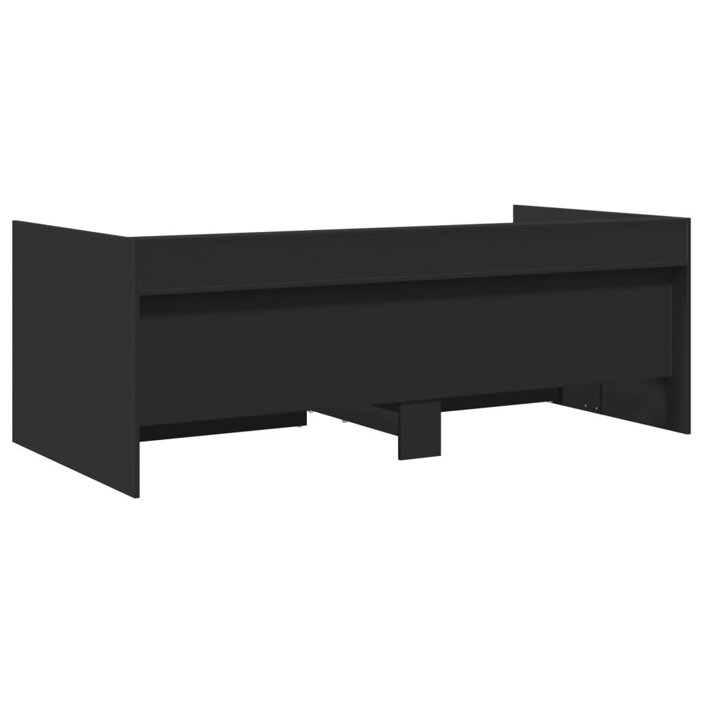 Pat de zi cu sertare fără saltea, negru, 100x200 cm GartenMobel Dekor