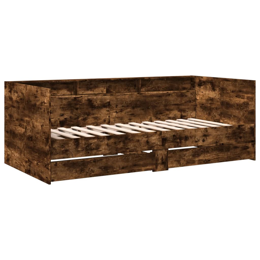 Pat de zi cu sertare fără saltea, stejar fumuriu, 90x200 cm GartenMobel Dekor