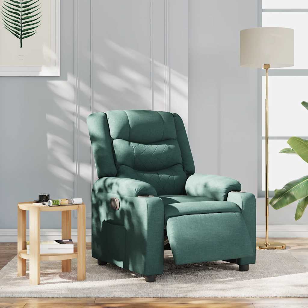 Fotoliu rabatabil electric, verde închis, material textil GartenMobel Dekor