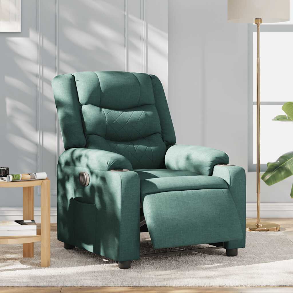Fotoliu rabatabil electric, verde închis, material textil GartenMobel Dekor
