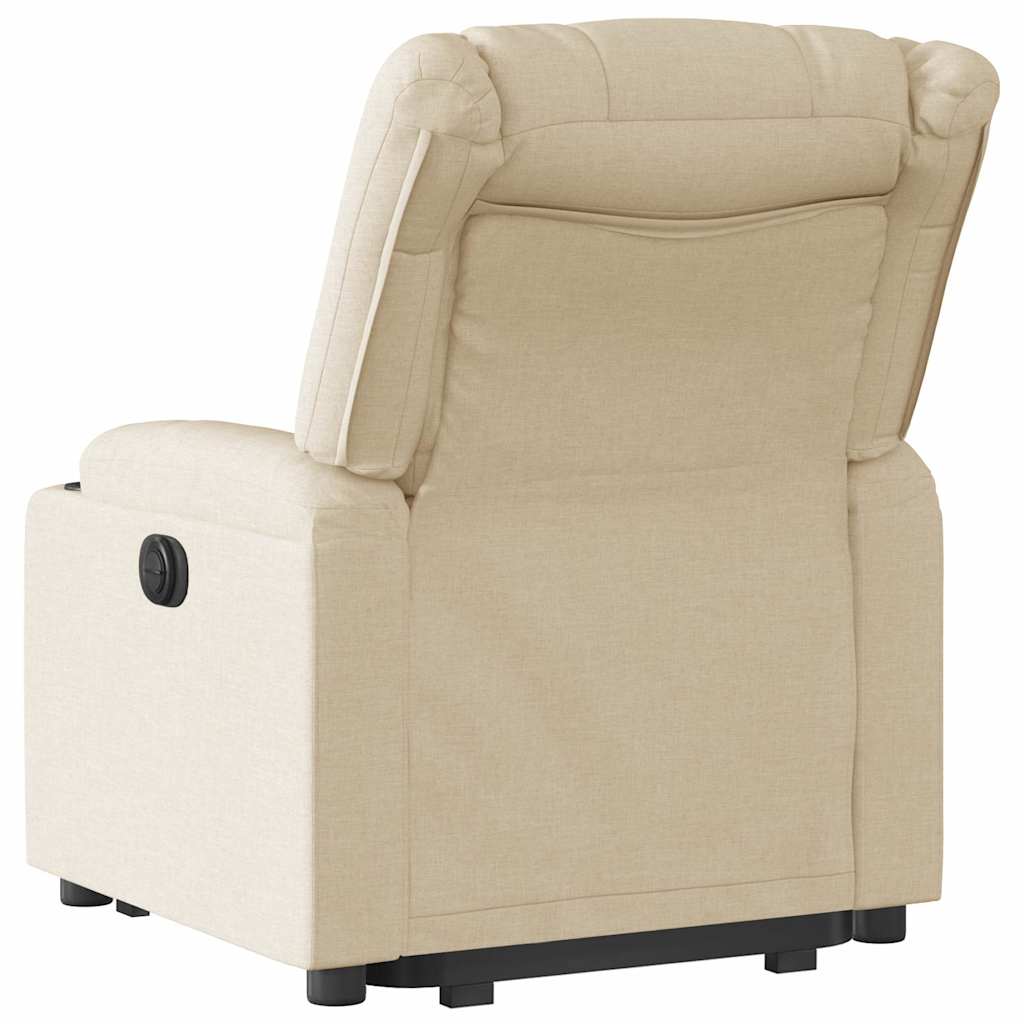 Fotoliu electric rabatabil cu ridicare, crem, textil GartenMobel Dekor