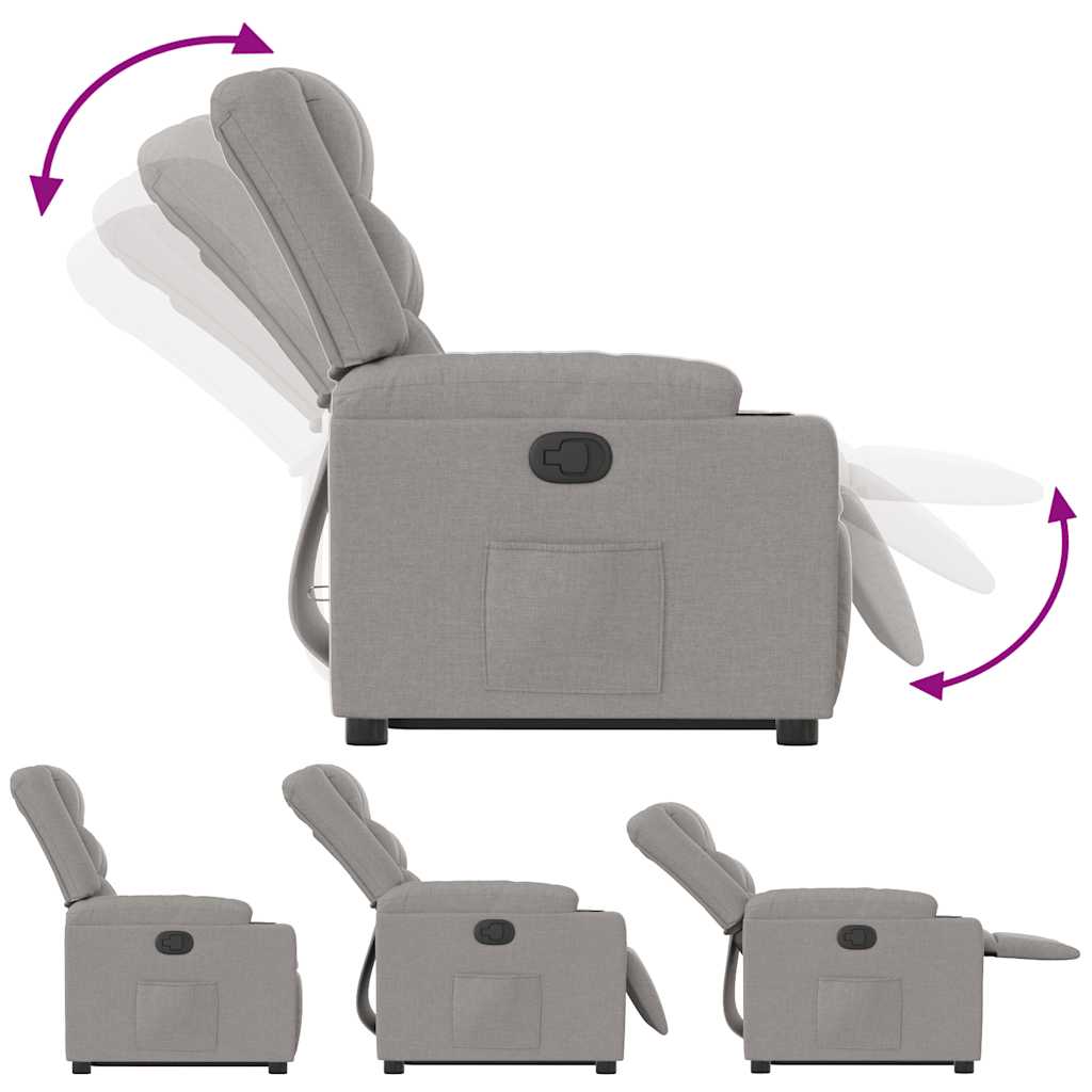 Scaun înclinabil vertical din țesătură gri nor GartenMobel Dekor