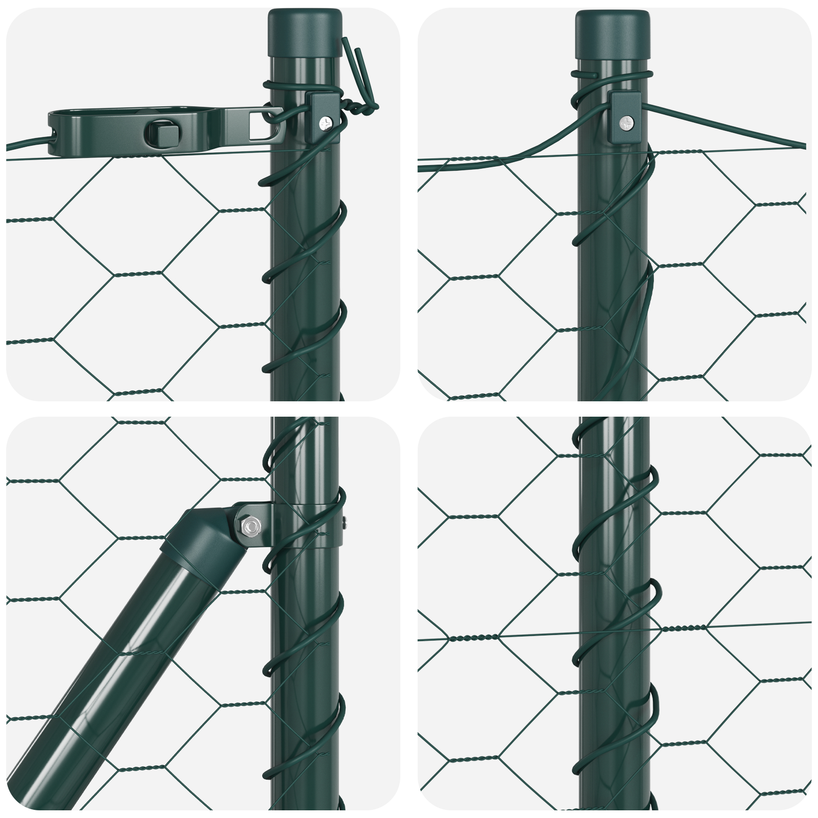 Gard Hexagonal Verde 0,8x100 m Oțel,  Stâlpi de Gard 13 buc Verde Ø32 mm 120 cm Oțel Galvanizat GartenMobel Dekor