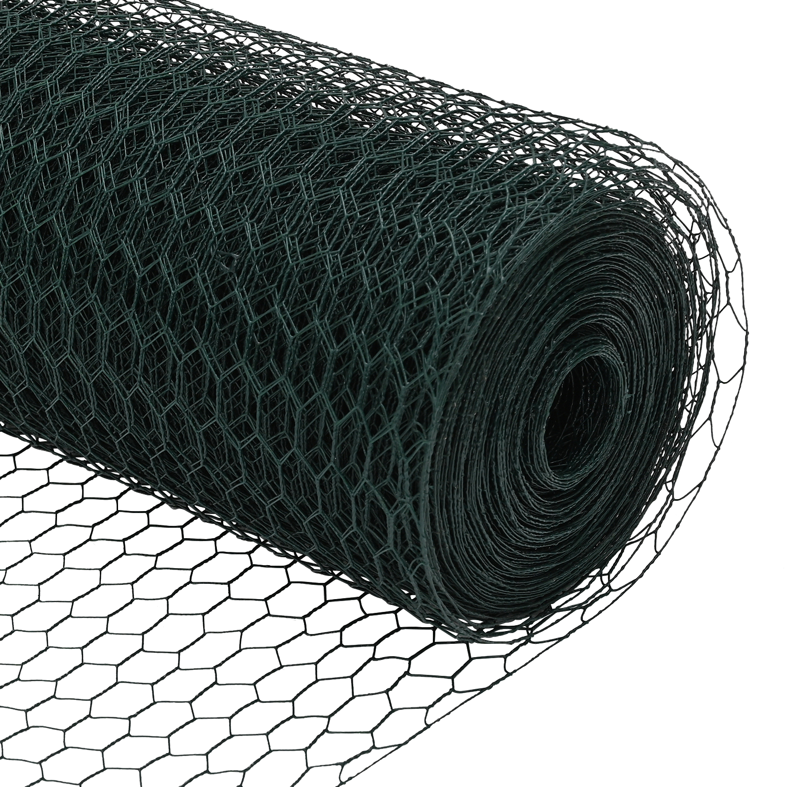 Gard hexagonal  verde 1x100 m oțel, Stâlpi gard  13 buc verde Ø32 mm 150 cm oțel galvanizat GartenMobel Dekor