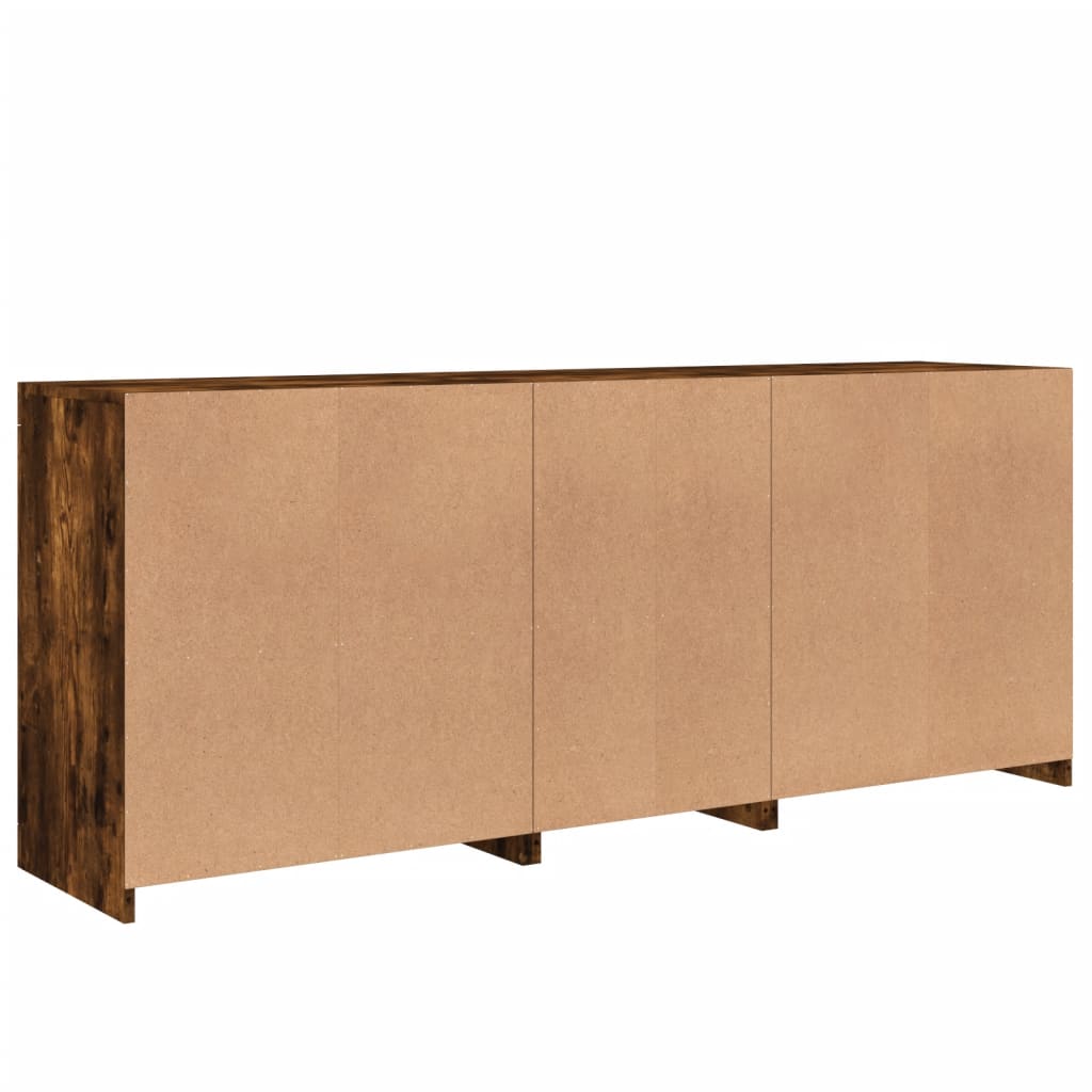 Dulap cu lumini LED, stejar fumuriu, 162x37x67 cm GartenMobel Dekor