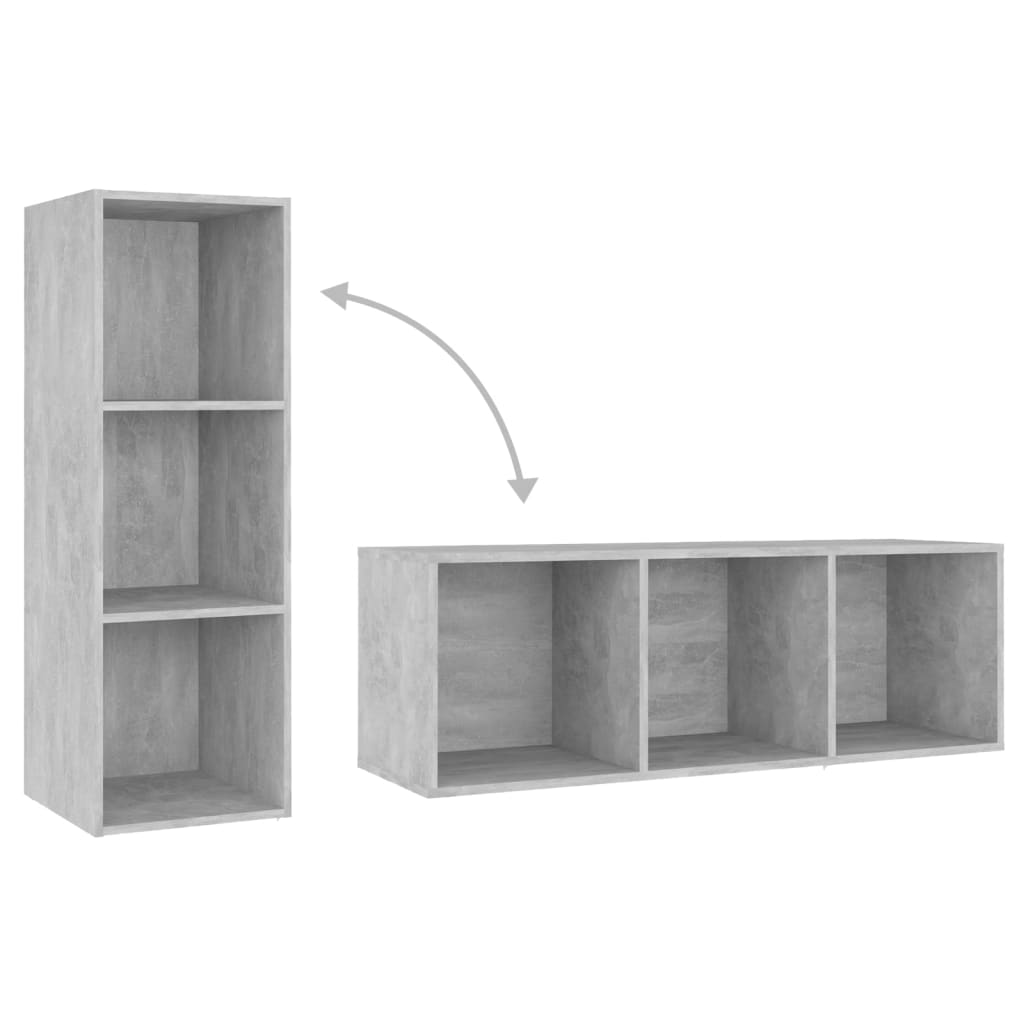Dulapuri TV, 4 buc., gri beton, 107x35x37 cm, lemn prelucrat GartenMobel Dekor