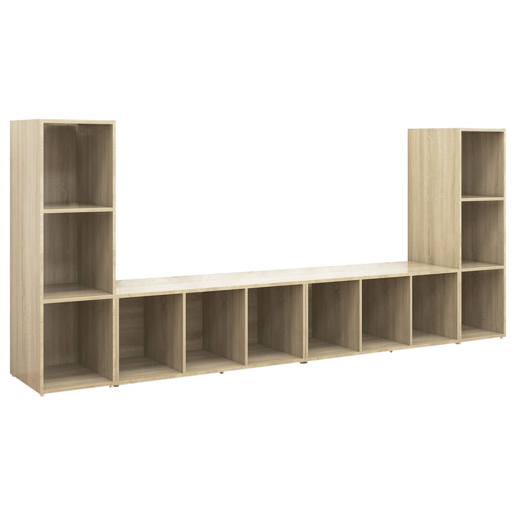 Dulapuri TV, 4 buc, stejar sonoma, 107x35x37 cm, lemn prelucrat GartenMobel Dekor